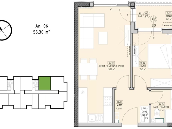 Двустаен апартамент в София, в.з. Малинова долина - 65 кв.м за 1570 €/кв.м - Снимка #1
