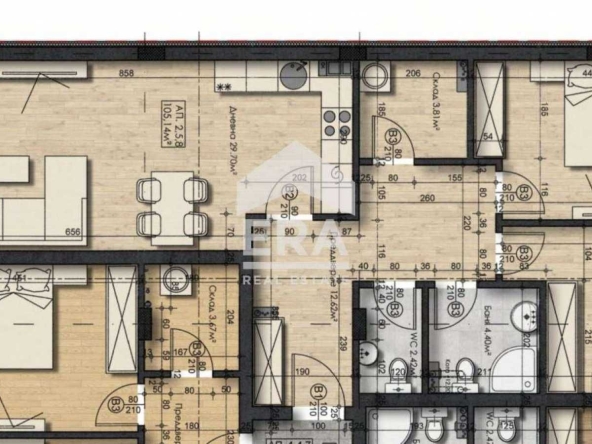 Тристаен апартамент в София, Студентски град - 122 кв.м за 2348 €/кв.м - Снимка #1