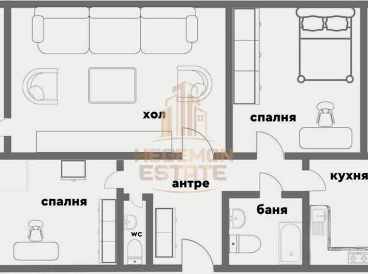 Четиристаен апартамент в Варна, Чаталджа - 88 кв.м за 1154 €/кв.м - Снимка #1
