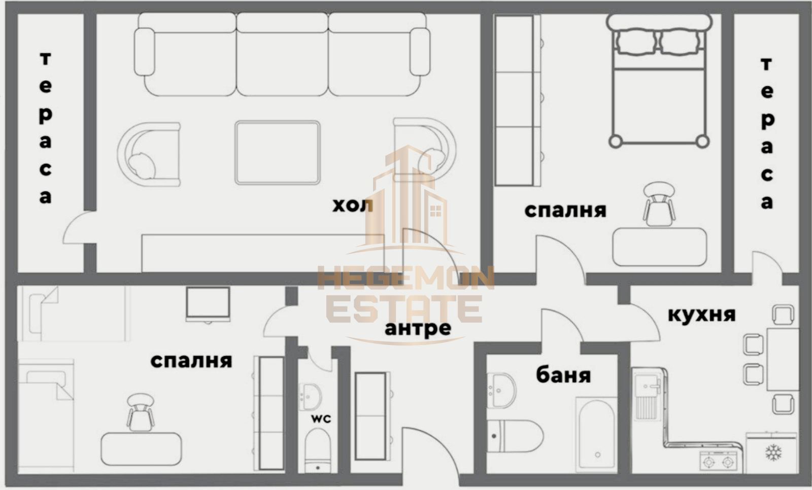 Четиристаен апартамент в Варна, Чаталджа - 88 кв.м за 1154 €/кв.м - Снимка #1