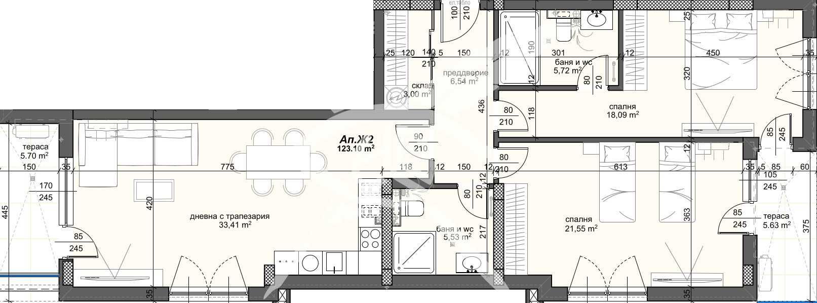 Тристаен апартамент в Пловдив, Тракия - 145 кв.м за 1355 €/кв.м - Снимка #1