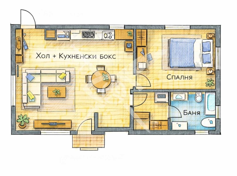 Двустаен апартамент в София, Овча купел - 46 кв.м за 1497 €/кв.м - Снимка #1