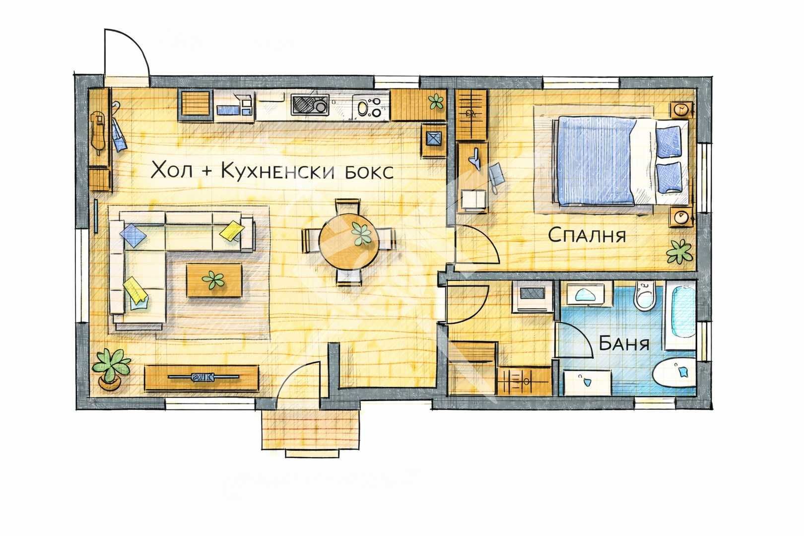 Двустаен апартамент в София, Овча купел - 46 кв.м за 1497 €/кв.м - Снимка #1