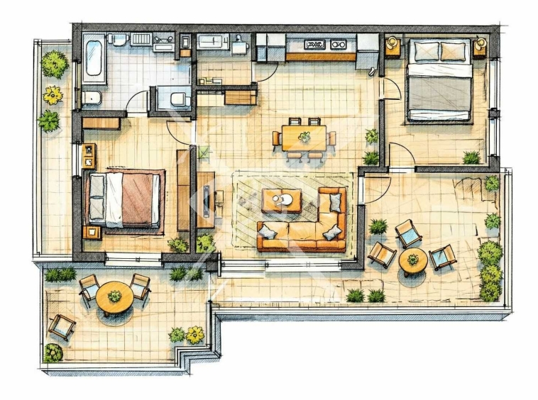 Тристаен апартамент в София, Малинова долина - 80 кв.м за 1435 €/кв.м - Снимка #1