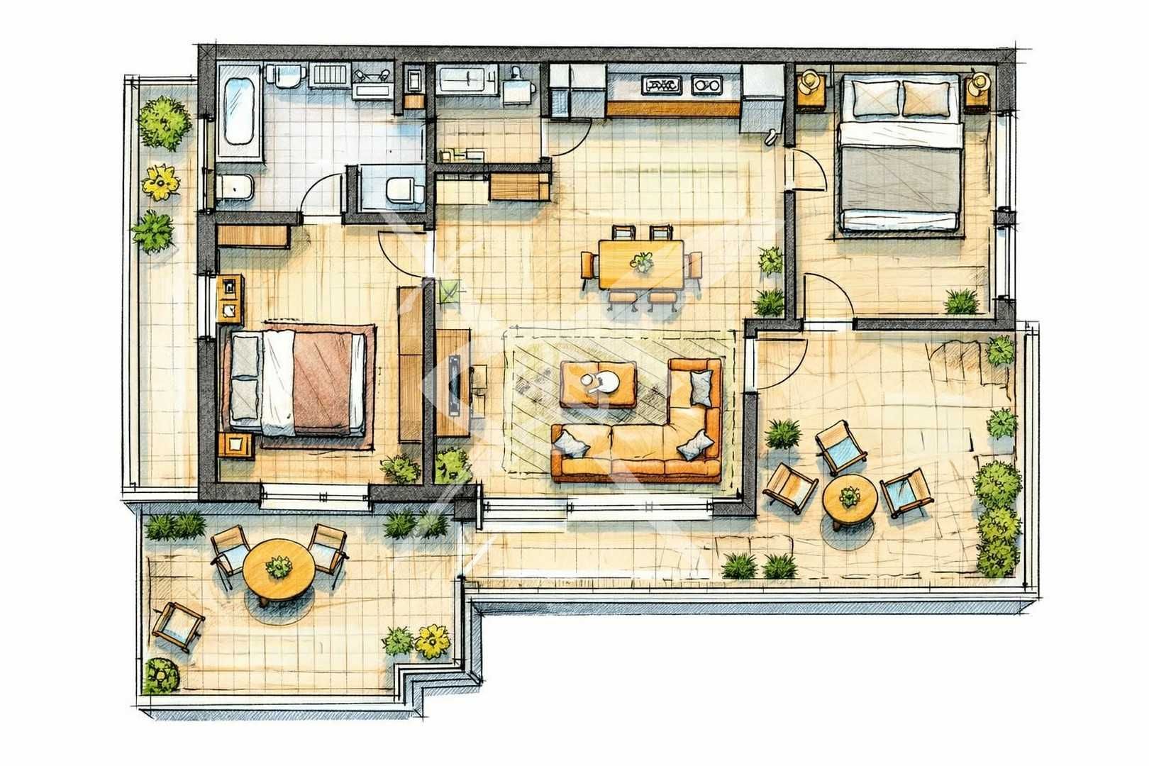 Тристаен апартамент в София, Малинова долина - 80 кв.м за 1435 €/кв.м - Снимка #1