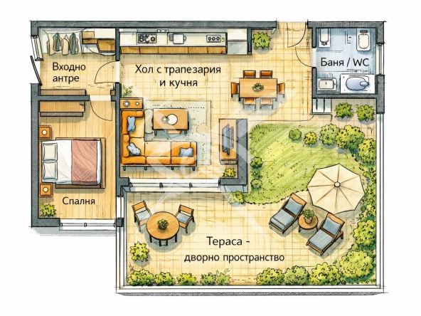 Двустаен апартамент в София, Малинова долина - 64 кв.м за 1036 €/кв.м - Снимка #1