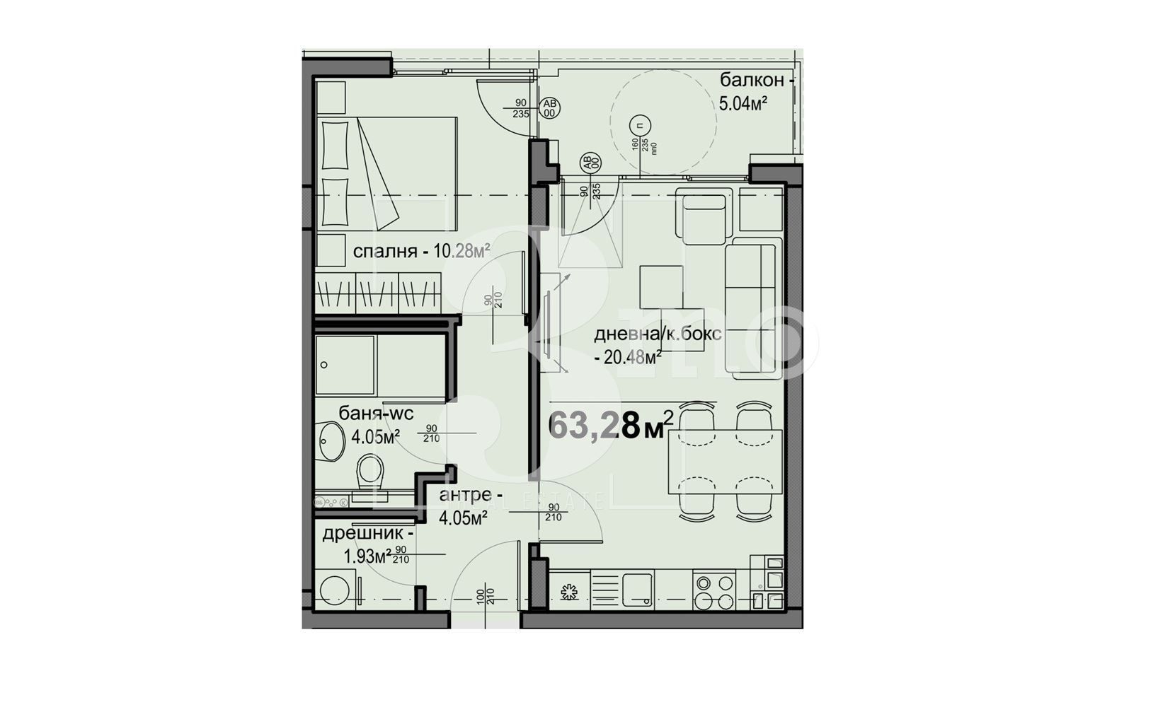 Двустаен апартамент в София, Люлин 5 - 63 кв.м за 1432 €/кв.м - Снимка #1