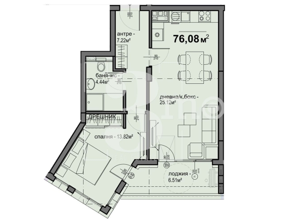 Двустаен апартамент в София, Люлин 5 - 76 кв.м за 1422 €/кв.м - Снимка #1