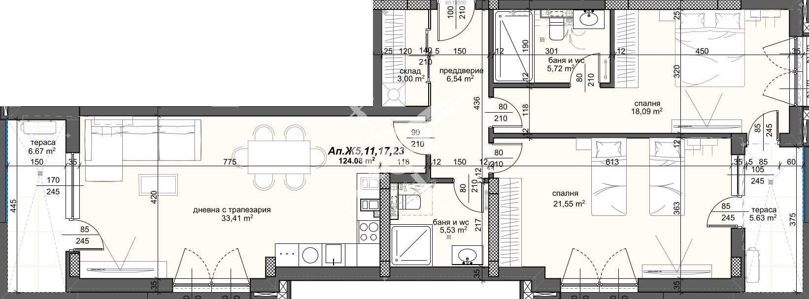 Тристаен апартамент в Пловдив, Тракия - 146 кв.м за 1356 €/кв.м - Снимка #1