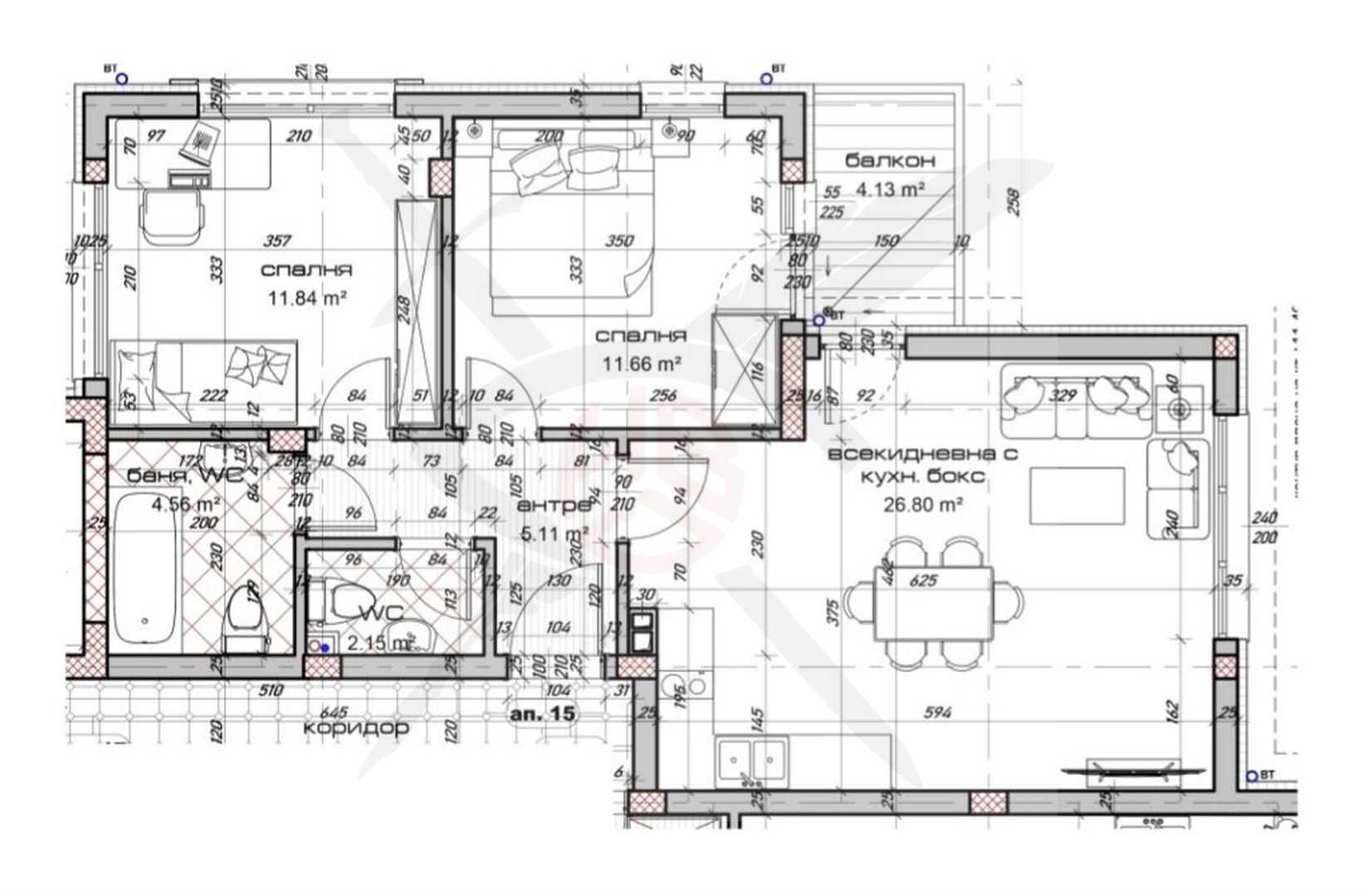 Тристаен апартамент в Варна, Виница - 98 кв.м за 948 €/кв.м - Снимка #1