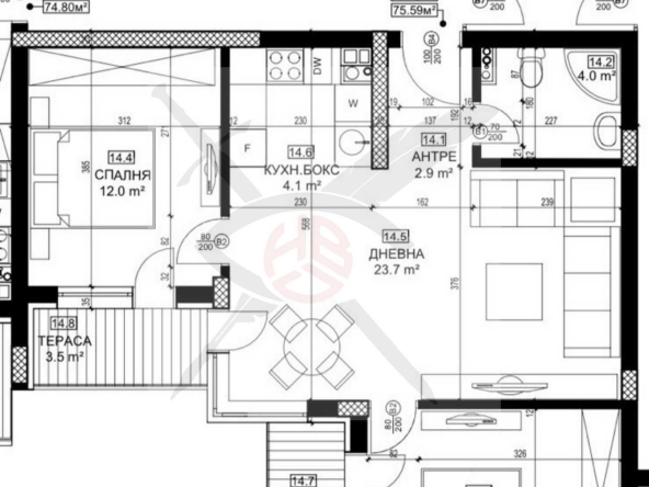 Тристаен апартамент в София, Малинова долина - 90 кв.м за 1334 €/кв.м - Снимка #1