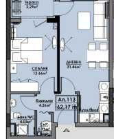 Двустаен апартамент в Несебър - 62 кв.м за 1289 €/кв.м - Снимка #1