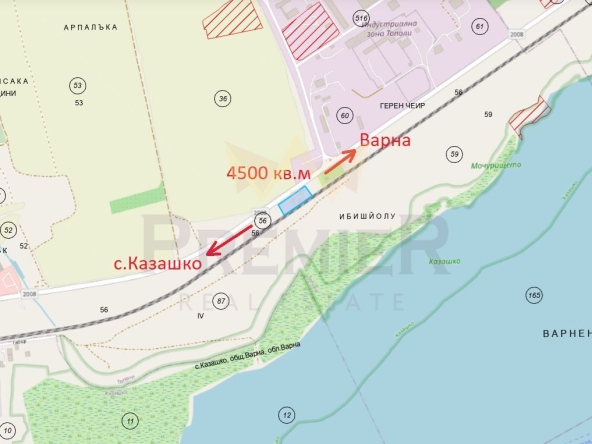 Парцел в с. Тополи, Област Варна - 4500 кв.м за 44 €/кв.м - Снимка #1