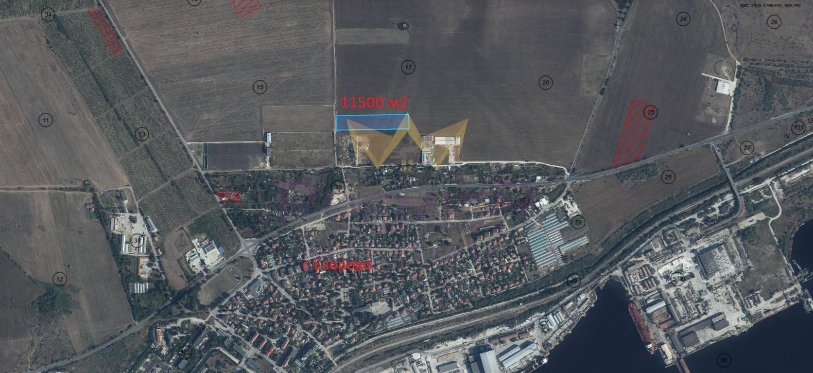 Парцел в с. Езерово, Област Варна - 11500 кв.м за 31 €/кв.м - Снимка #1