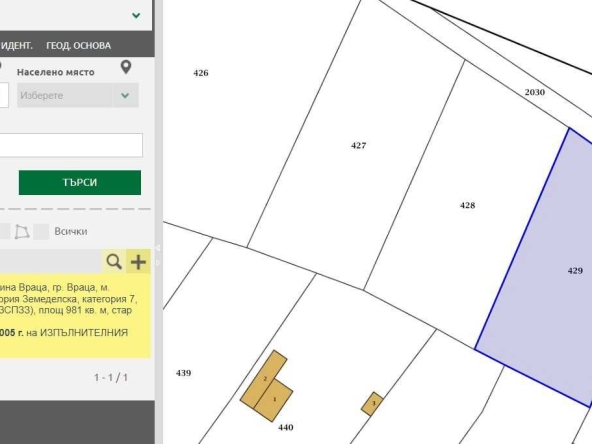 Парцел в Враца, Младост - 981 кв.м за 3 €/кв.м - Снимка #1