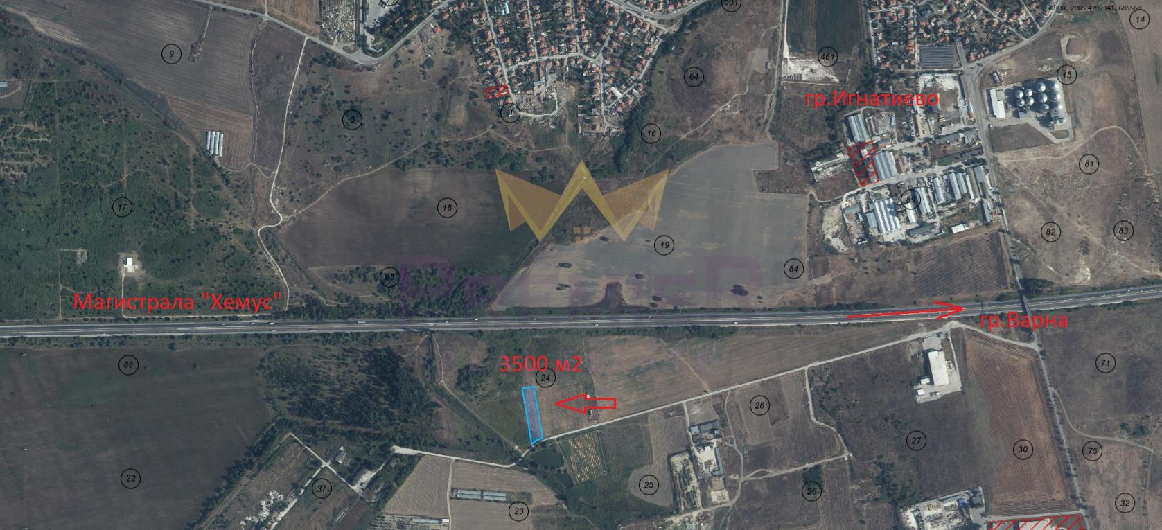 Парцел в Игнатиево - 3500 кв.м за 6 €/кв.м - Снимка #1