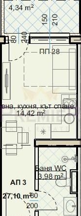 Едностаен апартамент в Китен - 36 кв.м за 1269 €/кв.м - Снимка #1