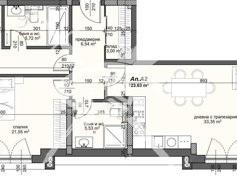 Тристаен апартамент в Пловдив, Тракия - 146 кв.м за 1532 €/кв.м - Снимка #1
