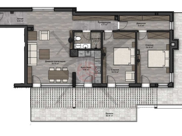 Тристаен апартамент в София, Люлин 4 - 174 кв.м за 1257 €/кв.м - Снимка #1