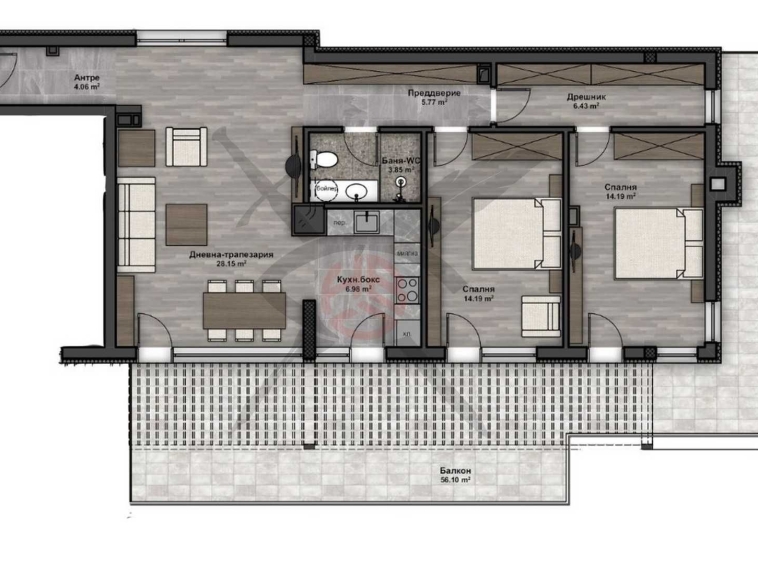 Тристаен апартамент в София, Люлин 4 - 174 кв.м за 1257 €/кв.м - Снимка #1
