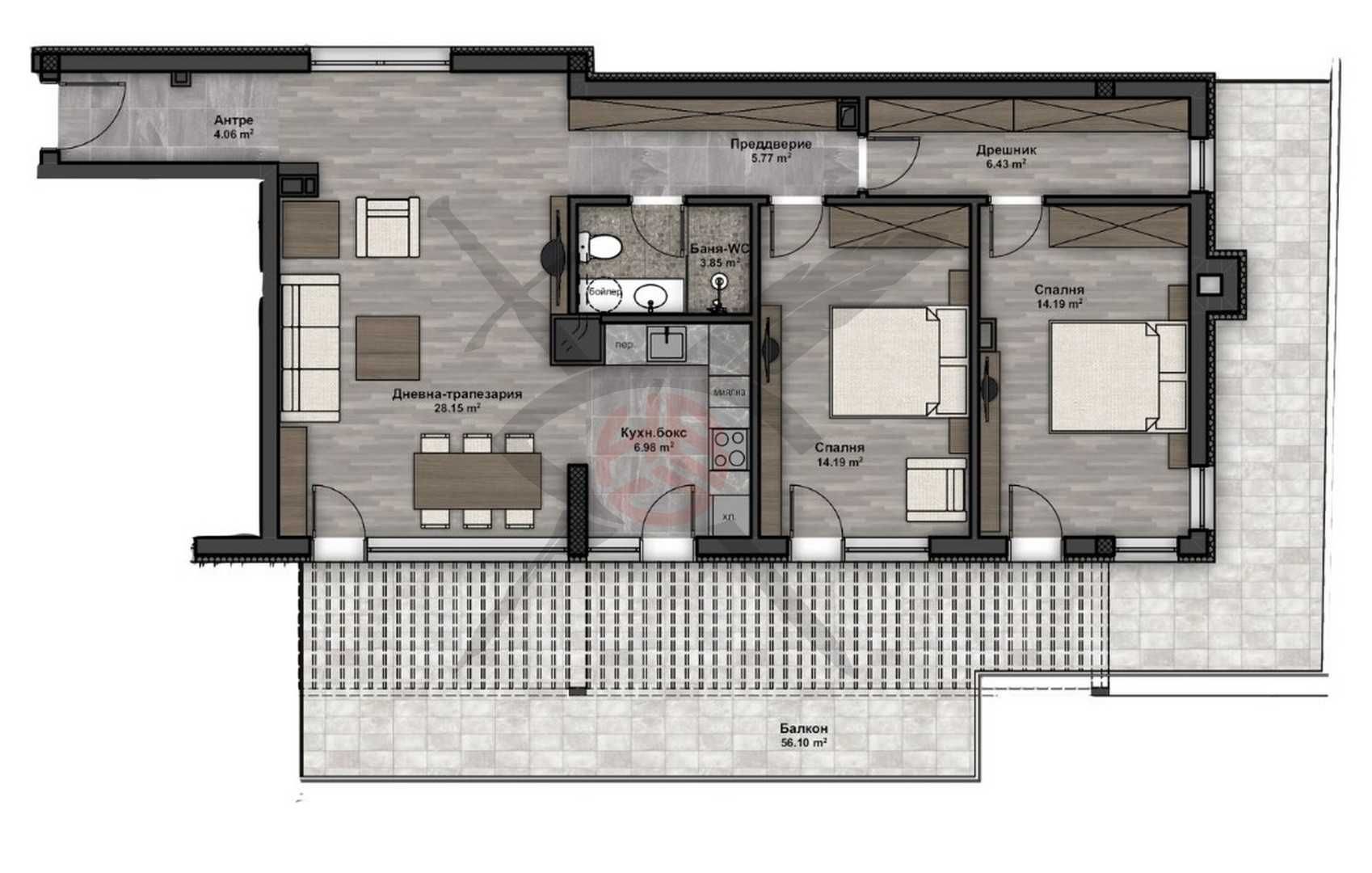 Тристаен апартамент в София, Люлин 4 - 174 кв.м за 1257 €/кв.м - Снимка #1