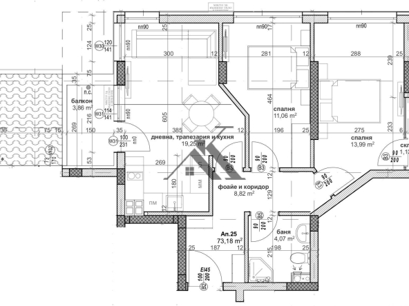 Тристаен апартамент в Велико Търново, Картала - 73 кв.м за 1446 €/кв.м - Снимка #1