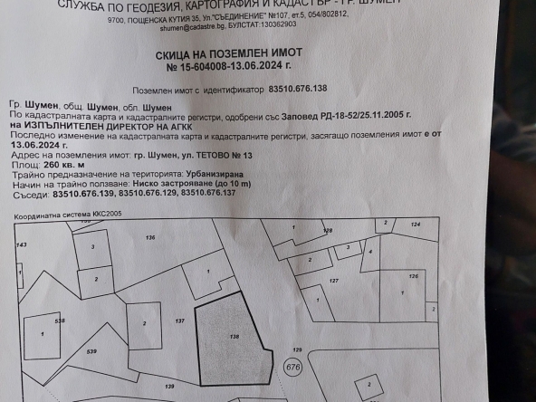 Парцел в Шумен, Боян Българанов 1 - 260 кв.м за 262 €/кв.м - Снимка #1