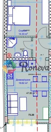 Двустаен апартамент в Варна, Левски - 64 кв.м за 606 €/кв.м - Снимка #1