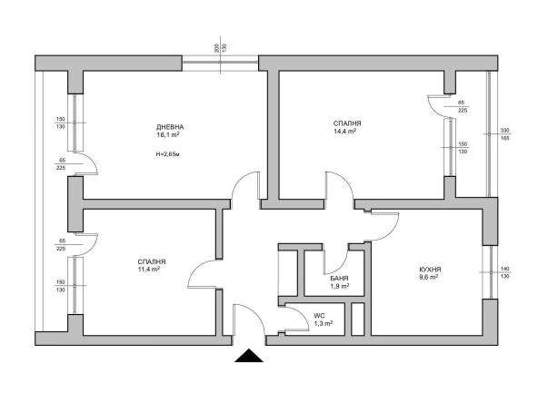 Тристаен апартамент в Разлог - 80 кв.м за 1225 €/кв.м - Снимка #1