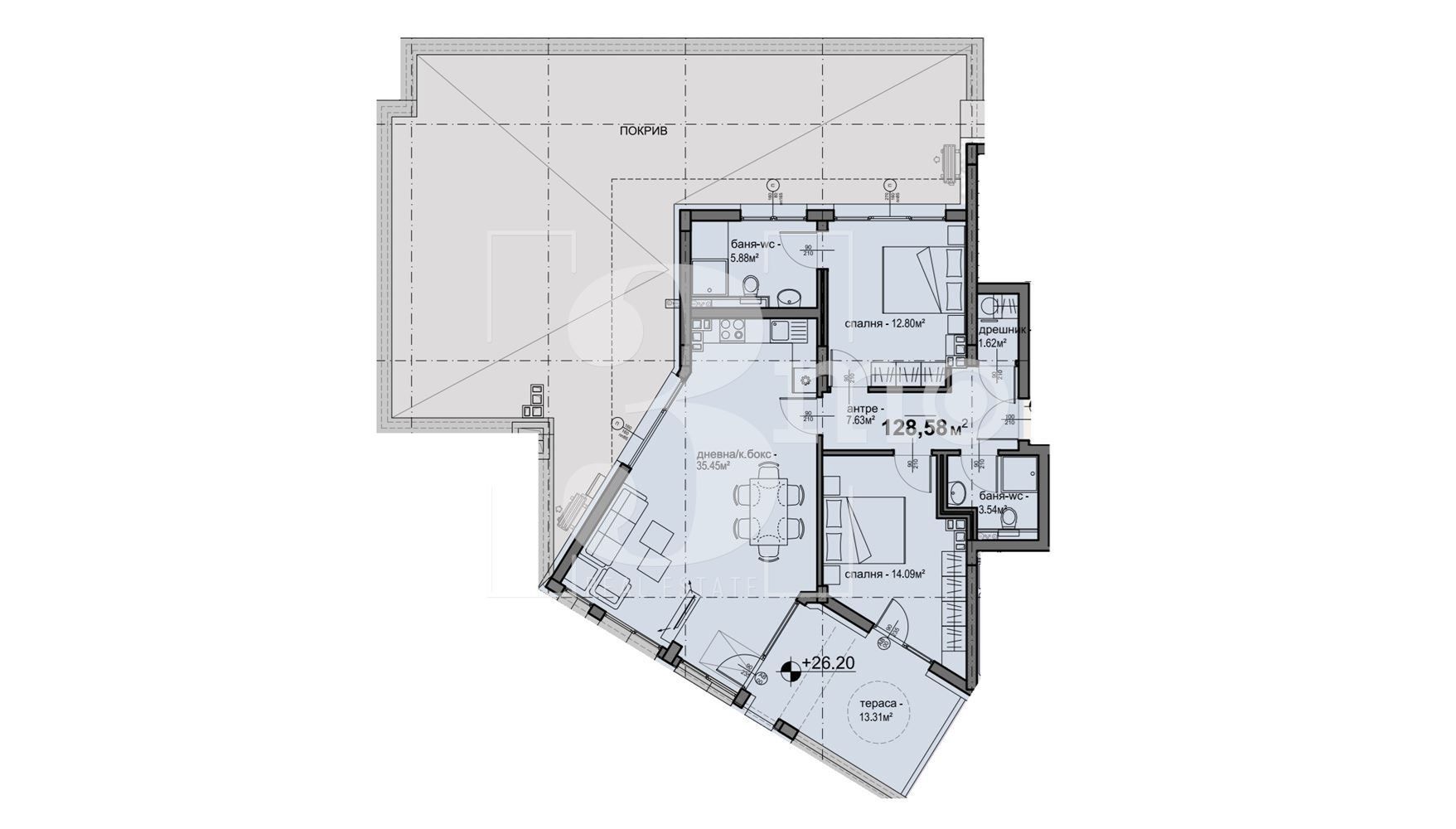 Тристаен апартамент в София, Люлин 5 - 129 кв.м за 1521 €/кв.м - Снимка #1