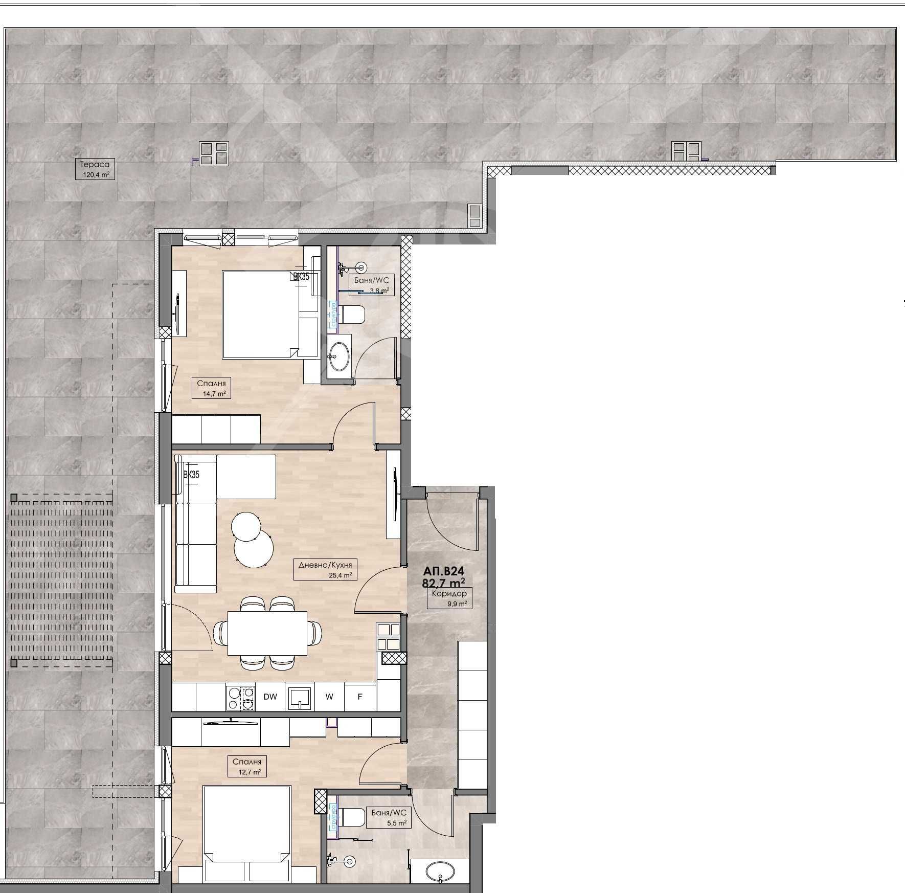 Тристаен апартамент в Пловдив, Кършияка - 123 кв.м за 1089 €/кв.м - Снимка #1