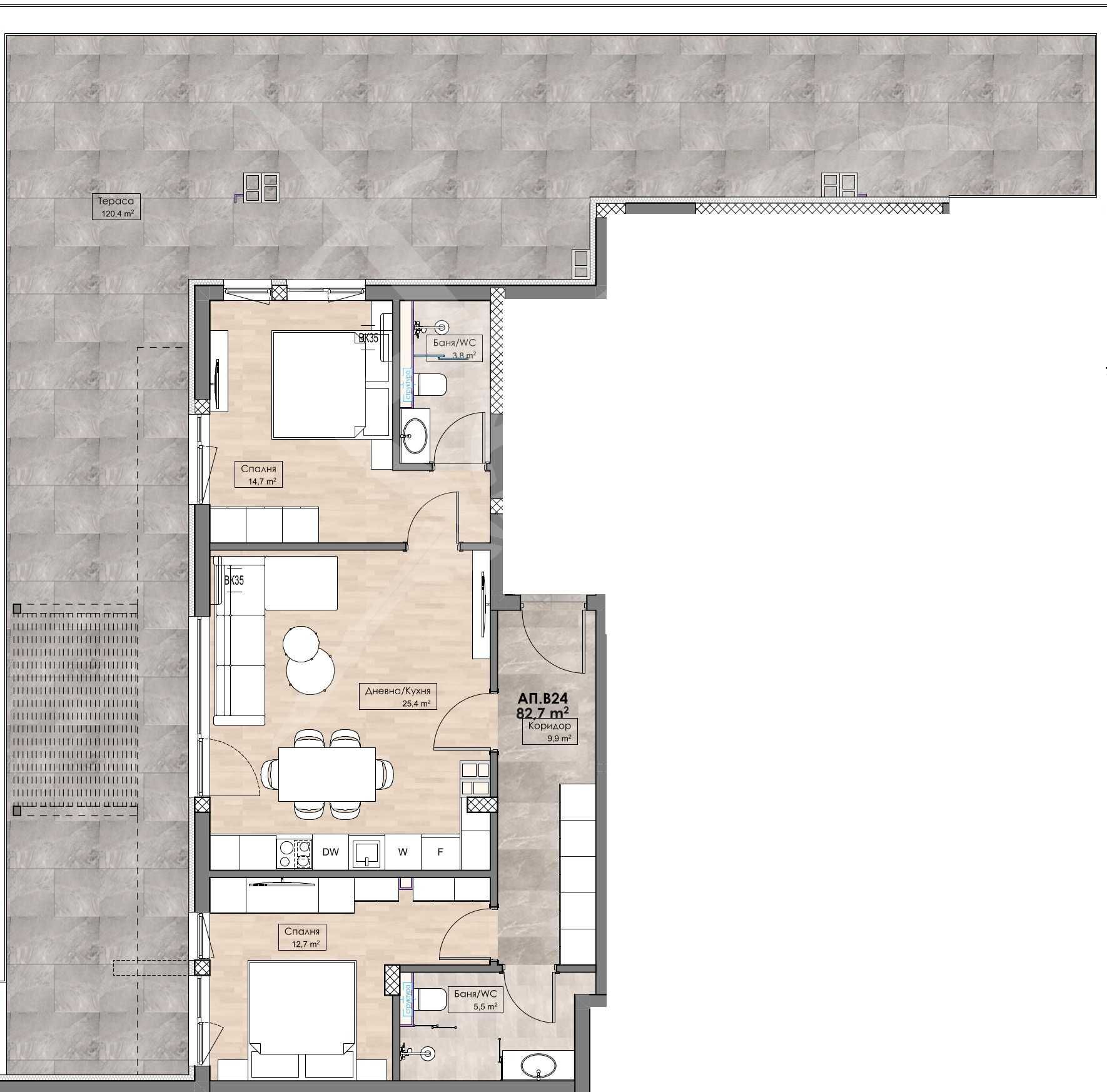 Тристаен апартамент в Пловдив, Кършияка - 214 кв.м за 414 €/кв.м - Снимка #1
