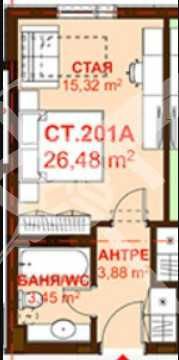 Едностаен апартамент в Бургас, Сарафово - 26 кв.м за 1616 €/кв.м - Снимка #1