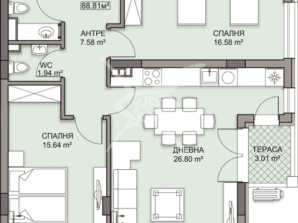 Тристаен апартамент в Пловдив, Кършияка - 106 кв.м за 617 €/кв.м - Снимка #1