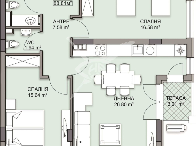 Тристаен апартамент в Пловдив, Кършияка - 106 кв.м за 1210 €/кв.м - Снимка #1