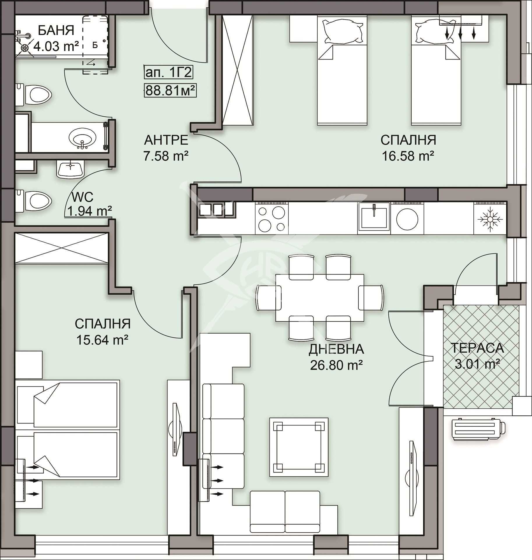 Тристаен апартамент в Пловдив, Кършияка - 106 кв.м за 1210 €/кв.м - Снимка #1