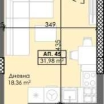 Едностаен апартамент в Пловдив, Тракия - 40 кв.м за 1106 €/кв.м - Снимка #1