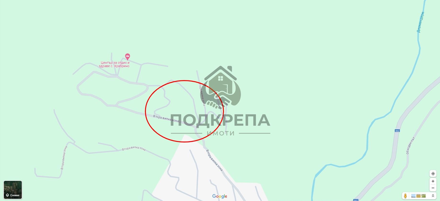 Парцел в с. Храбрино, Област Пловдив - 500 кв.м за 60 €/кв.м - Снимка #1
