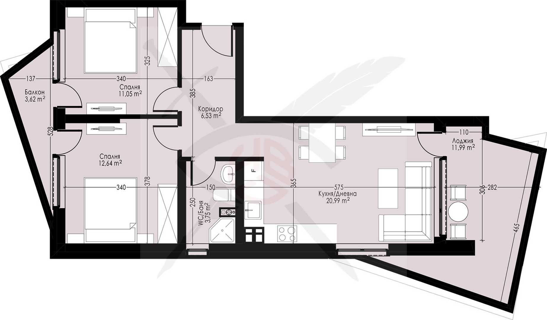 Тристаен апартамент в Варна, Възраждане 1 - 112 кв.м за 1161 €/кв.м - Снимка #1