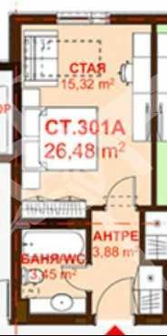 Едностаен апартамент в Бургас, Сарафово - 31 кв.м за 1355 €/кв.м - Снимка #1