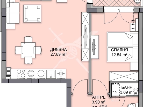 Двустаен апартамент в Пловдив, Кършияка - 71 кв.м за 1388 €/кв.м - Снимка #1