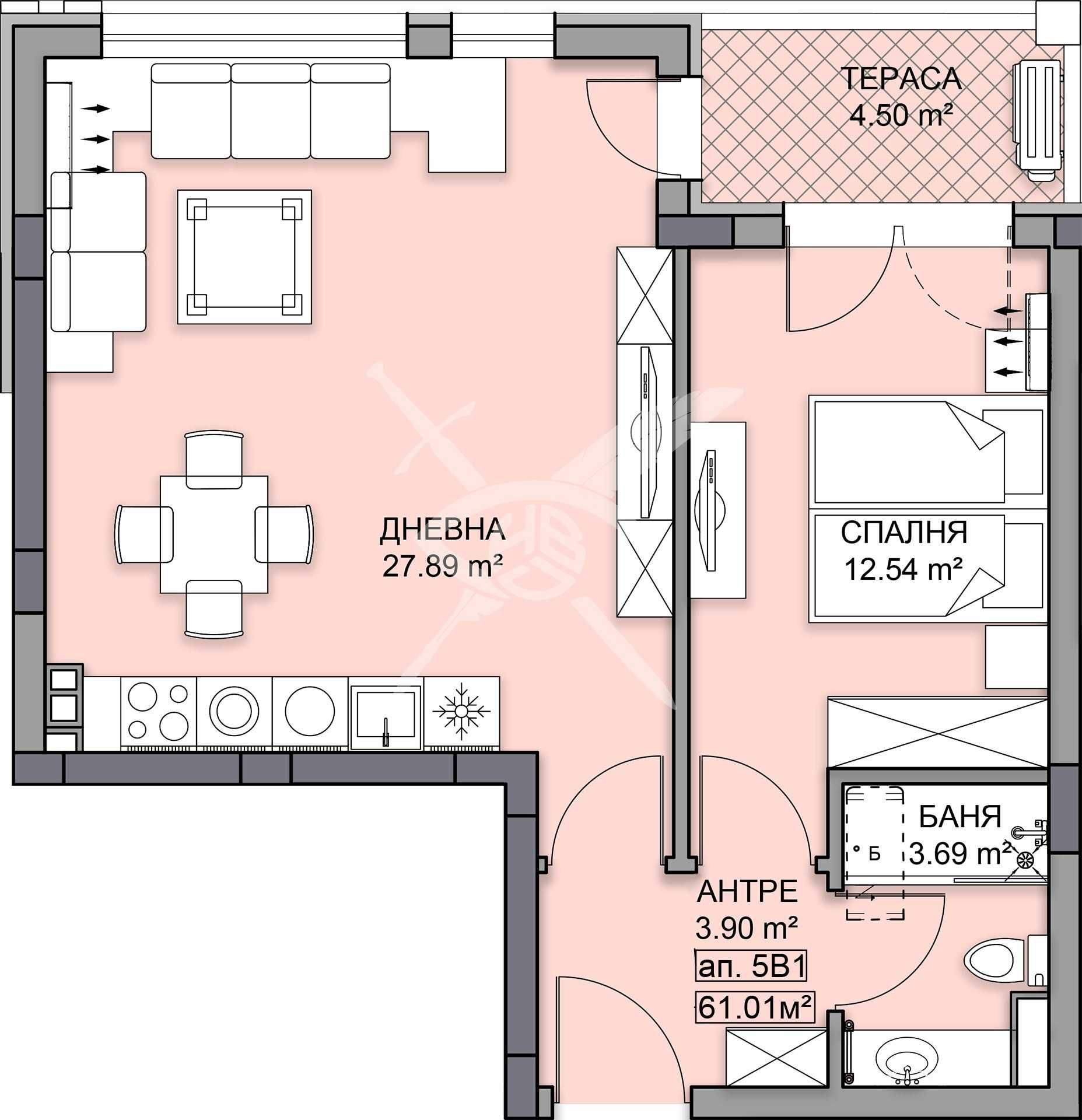 Двустаен апартамент в Пловдив, Кършияка - 71 кв.м за 1388 €/кв.м - Снимка #1