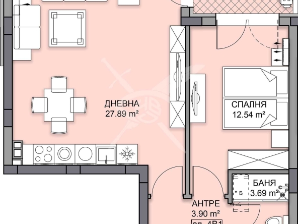 Двустаен апартамент в Пловдив, Кършияка - 71 кв.м за 1388 €/кв.м - Снимка #1