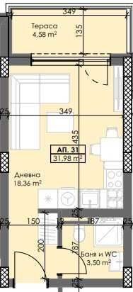 Едностаен апартамент в Пловдив, Тракия - 40 кв.м за 1106 €/кв.м - Снимка #1