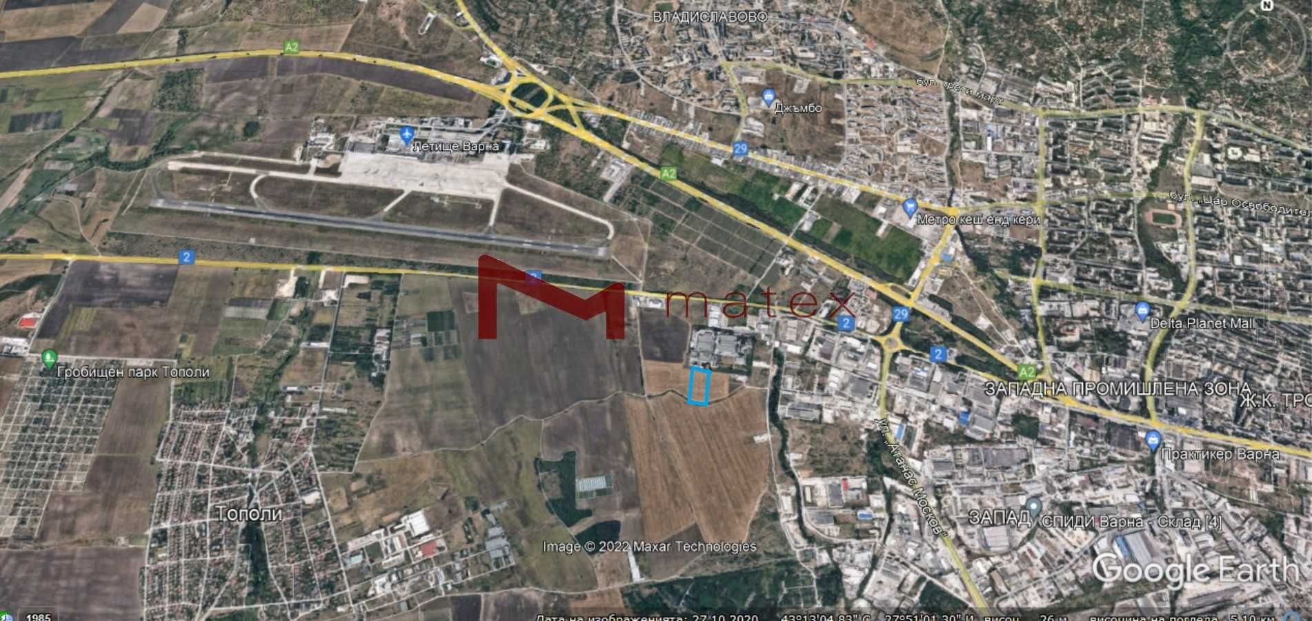 Парцел в Варна, Западна промишлена зона - 10900 кв.м за 51 €/кв.м - Снимка #1