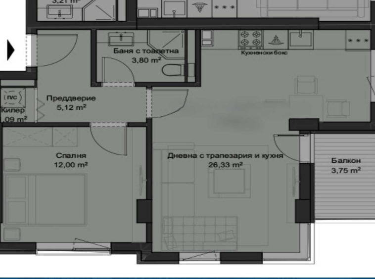 Двустаен апартамент в Пловдив, Кючук Париж - 59 кв.м за 735 €/кв.м - Снимка #1