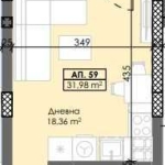 Едностаен апартамент в Пловдив, Тракия - 40 кв.м за 1106 €/кв.м - Снимка #1