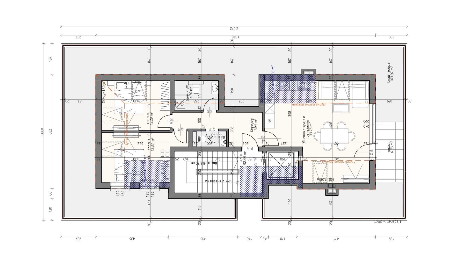 Тристаен апартамент в Пловдив, Христо Смирненски - 108 кв.м за 1004 €/кв.м - Снимка #1