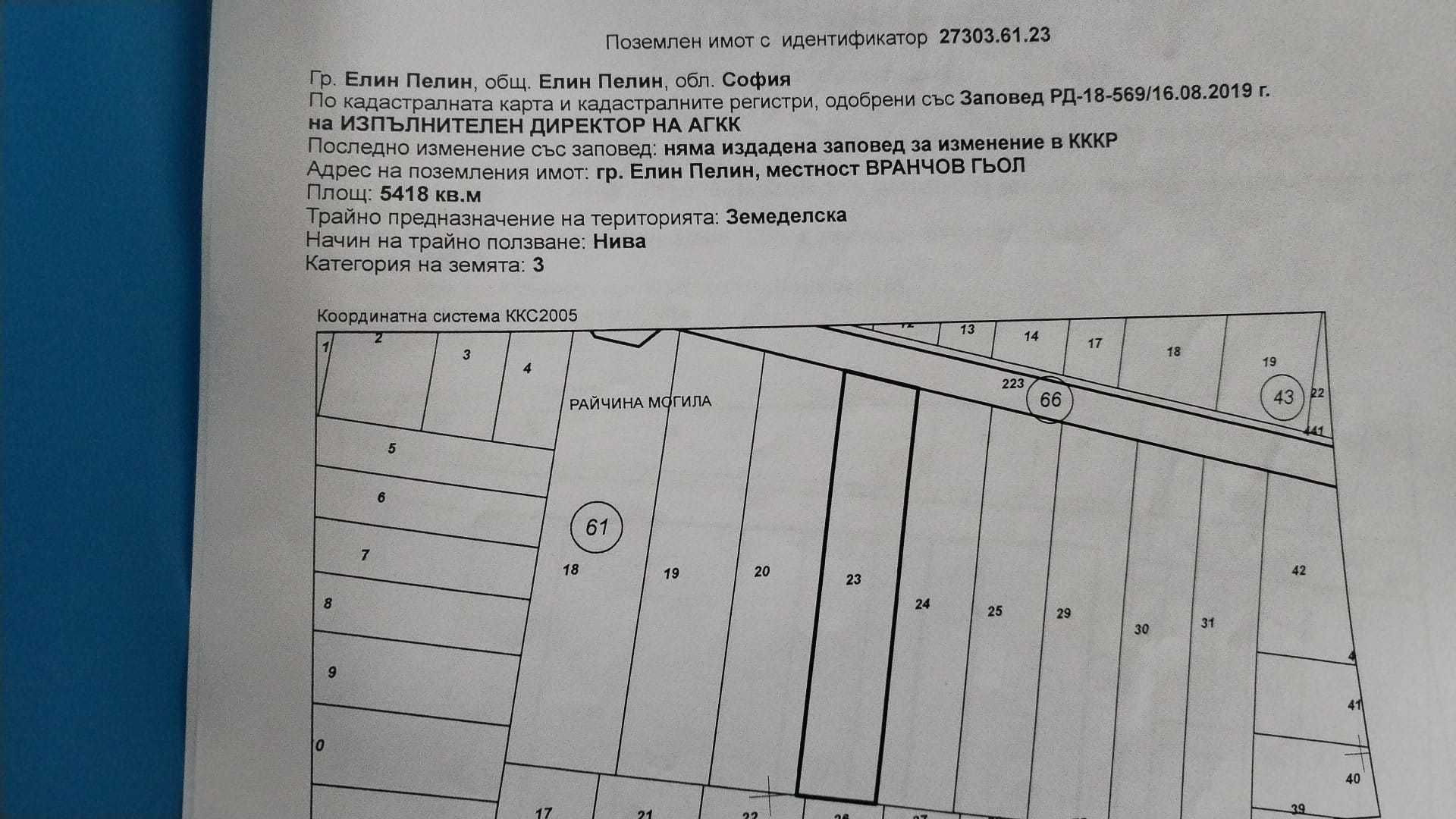 Земеделски имот в Елин Пелин -  кв.м за 6079 €/дка - Снимка #1