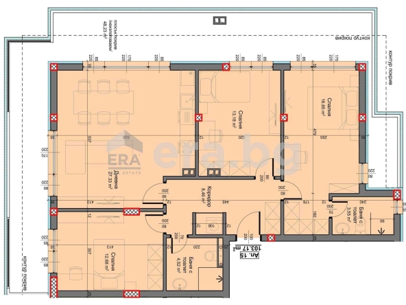 Четиристаен апартамент в Варна, Виница - 119 кв.м за 1369 €/кв.м - Снимка #1